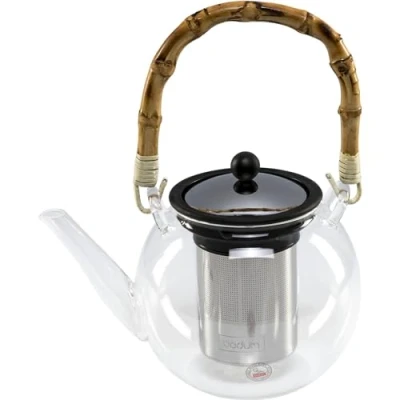 Immagine di bodum ASSAM BAMBOO 1 Liter Teiera automatica Trasparente, Nero, Bambù