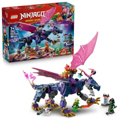 Immagine di LEGO NINJAGO Rontu, il Drago Maestro Figura di Giocattolo Snodabile Include le Minifigure Lloyd, Sora e Wyldfyre, una Spada Rivelatrice Accessori Regalo per Bambini da 7 Anni 71842