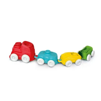 Immagine di Clementoni Soft Clemmy Touch &amp; Play Sensory Train Playset Treno con Mattoncini Morbidi Bambini 6 Mesi, Set Costruzioni Prima Infanzia, Gioco Impilabile Sensoriale, Lavabile, Made in Italy, 17961