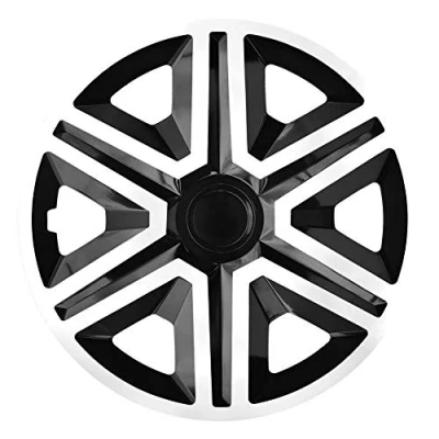 Immagine di NRM Action Set di 4 copricerchi universali per auto (bianco/nero, 15&quot;)