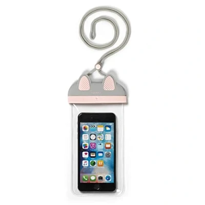 Immagine di Legami Custodia Impermeabile per Smartphone, Cordino Regolabile, Chiusura Ermetica, Finestra Trasparente e ultra Sottile, Schermo max 6,5&quot;, Sensibilità touch screen, 11,8x24 cm, Tema Kitty