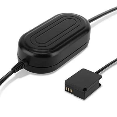 Immagine di subtel® Alimentatore DMW AC8 + DCC8 Compatibile con Panasonic Lumix FZ1000 II FZ300 FZ200 FZ2000 G70 G6 ca. 3m DC Coupler accu Adattatore, Alimentazione da Corrente di Rete Accoppiatore CC
