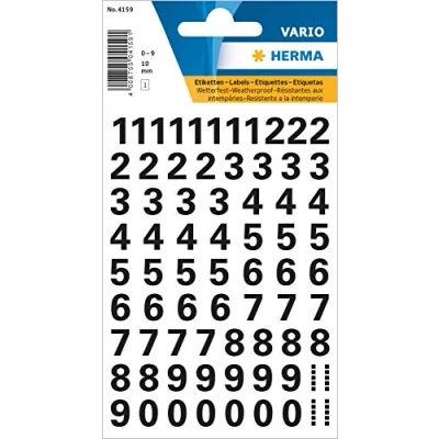 Immagine di HERMA 4159 lettere e numeri autoadesivi Number Black