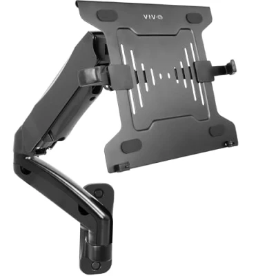Immagine di VIVO Supporto da parete per computer portatile, braccio esteso pneumatico regolabile in altezza, vassoio notebook articolato a movimento completo, adatto schermi 10 15,6&quot;, nero,