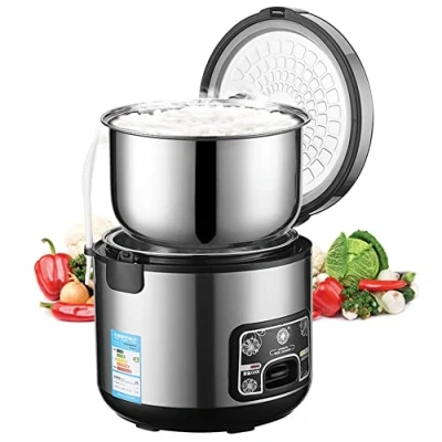 Immagine di ZHANGMIN Cuociriso Elettrico, Pentola Interna Antiaderente in Acciaio Inossidabile 201, Funzioni di Cottura/Caldo Inossidabile, Alimentazione 220 240 V UK/EU (Color : 2L)