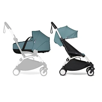 Immagine di Passeggino Completo BABYZEN YOYO2 Include YOYO Navicella (Aqua), Telaio (Bianco) &amp; Rivestimento colorato 6+ (Aqua) Per Bambini fino a 22 kg