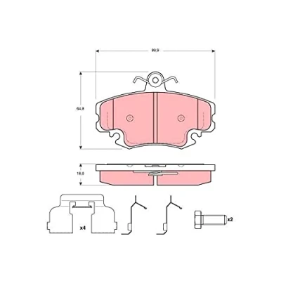 Immagine di TRW GDB1635 Kit pastiglie freno Non predisposto per contatto segnalazione usura RENAULT: TWINGO 2, LOGAN 1, DACIA: Sandero I