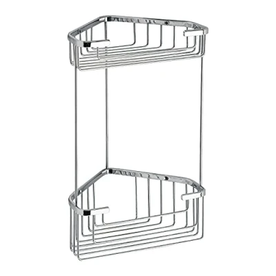 Immagine di GEDY Portaoggetti doccia angolare in filo, Misure e peso: 32,5X20X15,1 CM &amp; 0,59 KG, Porta oggetti per bagno realizzato acciaio inox, Cromato, Design R&amp;S Gedy, 2 anni di garanzia