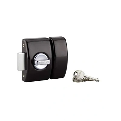 Immagine di Serratura a chiavistello Design 5 per porta d&#039;ingresso, cilindro 40mm, acciaio, 3 chiavi, nero THIRARD