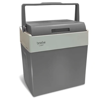 Immagine di briebe Camp Frigorifero Portatile Elettrico 28 Litri, Auto, Campeggio, Viaggio, 12V / 220V, Raffreddamento, Mantiene il Calore, Basso Consumo, Grigio, CF1153