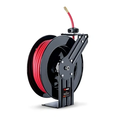 Immagine di ReelWorks l815153ha Acciaio Retrattile compressore d&#039;Aria/Acqua avvolgitubo con 3/8&quot; x 50&#039; Ibrida Polymer Tubo Flessibile, Max. 300 psi