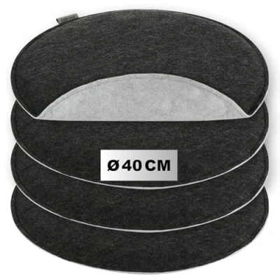 Immagine di com four® 4X Cuscini per sedie in Feltro Imbottiti Rotondi da Sala Pranzo, Giardino, Balcone Bicolore