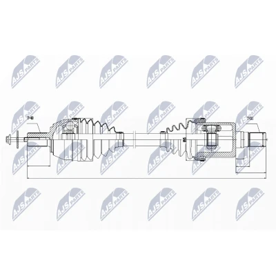 Immagine di NTY NPW VV 023 Albero motore / Semiasse Assale anteriore, anteriore Sx, Dx Semiautomatico, Cambio automatico a 6 marce mister