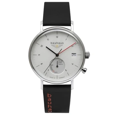 Immagine di Bauhaus Orologio da uomo Solar 2112 con indicatore di energia e cinturino in pelle, argento, onesize, cinghia
