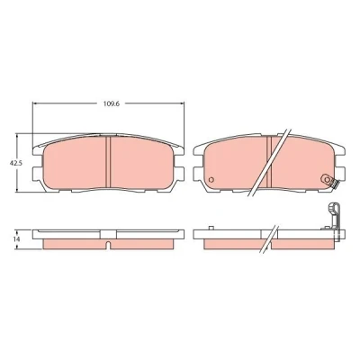 Immagine di TRW GDB2452 Kit pastiglie freno con segnalatore acustico usura
