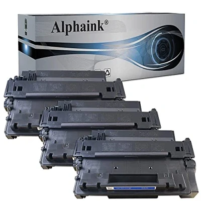 Immagine di alphaink 3 Toner compatibile con HP 55X CE255X, per stampanti LaserJet P3015DN, P3015N, P3015D, P3015X, P3015, P3011, P3010 Enterprise Flow MFP M525C PRO M521DX, M521DW.