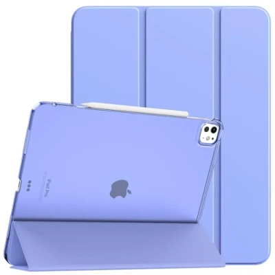Immagine di TiMOVO Custodia per iPad PRO 13 Pollici M4 2024, Cover con Supporto Sottile 7a Generazione, Guscio Smart Retro Traslucido, Supporta Pencil e (USB C), Blu Marino