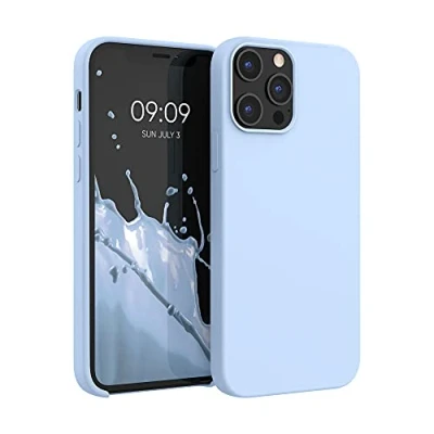 Immagine di kwmobile Cover per Apple iPhone 12 Pro Max Custodia Back Case Smartphone in Silicone TPU Protezione Gommata blu chiaro matt