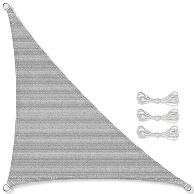 Immagine di CelinaSun tenda parasole a vela giardino balcone HDPE polietilene traspirante triangolo 2,5 x 3,5 m grigio chiaro