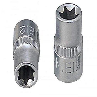 Immagine di KS TOOLS 911.4318 Serie di bussole DIN3120, ISO1174 E10 Acciaio al cromo vanadio Profilo E, Torx esterno zigrinato