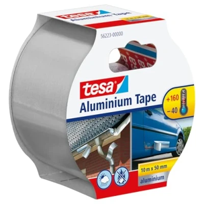Immagine di tesa Nastro in Alluminio Per Riparazioni adesivo multiuso uso interno ed esterno Extra e resistente Colore: Argento 10 m x 50 mm