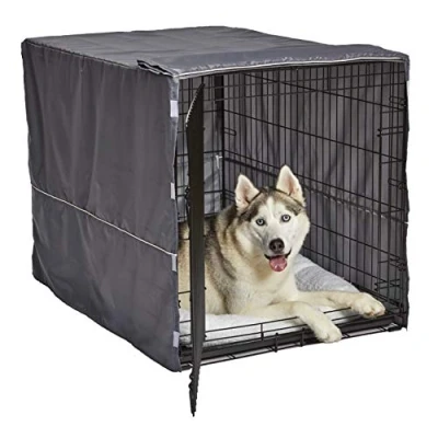 Immagine di New World, prodotti Midwest per animali, Copertura gabbia adatta a gabbie Midwest, compatibile con lavatrice/asciugatrice, grigio chiaro, BCVR 42GY