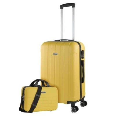 Immagine di ITACA Set Valigie Rigide Offerte. Valigia Grande Rigida, Media Rigida e Bagaglio a Mano. di con Lucchetto Combinazione TSA 771160B, Giallo