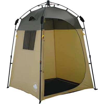 Immagine di Lumaland Tenda Doccia e Cabina spogliatoio Sistema QuickUp di Montaggio Marrone