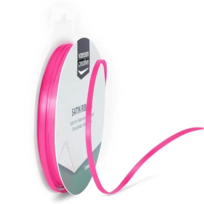 Immagine di Iris Ohyama Ribbon Lyon Wired Nastro di Raso, Rosa, 3 mm x 10 m, unità