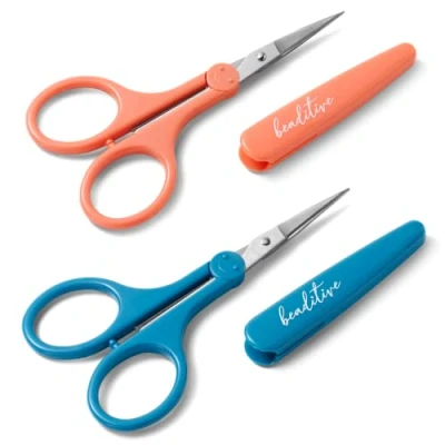 Immagine di Beaditive particolare alta precisione forbici set (2 pc) sharp, belle tips taglio di carta, scrapbooking, cucito, crafting acciaio inossidabile cover protettiva (Mid Century)