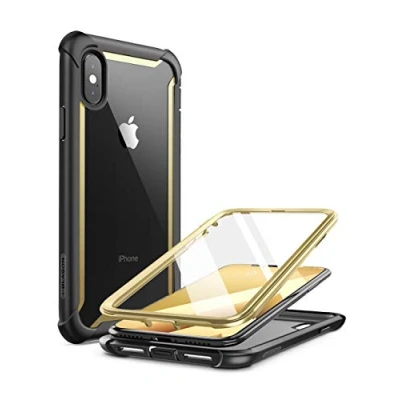 Immagine di i Blason Cover compatibile con iPhone XS / X, Custodia Rigida a 360 gradi Protezione per Schermo Integrata [Serie Ares] Rugged Case, Oro