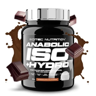 Immagine di Scitec Nutrition Anabolic Iso+Hydro Miscela di proteine del siero latte con creatina, Maca e aminoacidi Complesso ZMB6 per il mantenimento testosterone, 920 g, Cioccolato
