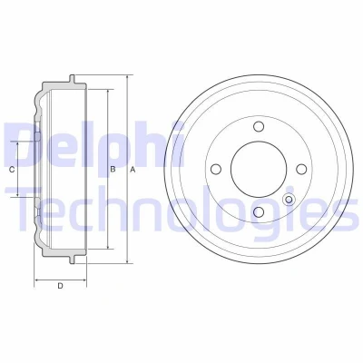 Immagine di DELPHI BF638 Freni a Tamburo 239mm