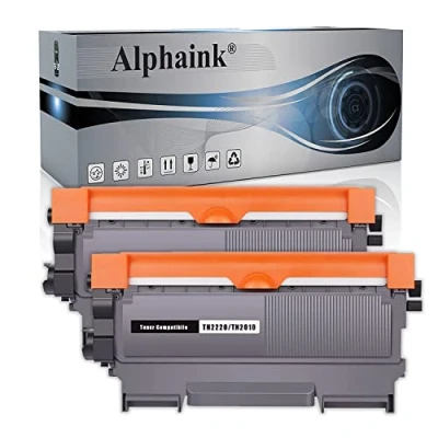 Immagine di alphaink 2 Toner Compatibili Sostituzione per Brother TN2220 TN2010 TN 2220 2010 MFC 7360N 7460DN DCP 7065DN 7055 FAX 2840 2845 HL 2130 2132 2230 2135W 2250DN 2270DW 2280DW (2 Nero)