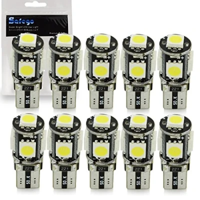 Immagine di Safego 10 x LAMPADINE T10 W5W LED 194 168 cuneo Tipo 5 SMD 5050 bianco luci dell&#039;automobile Bulb 12V diretto Replacment e Reverse Auto RV per Interni Segnale