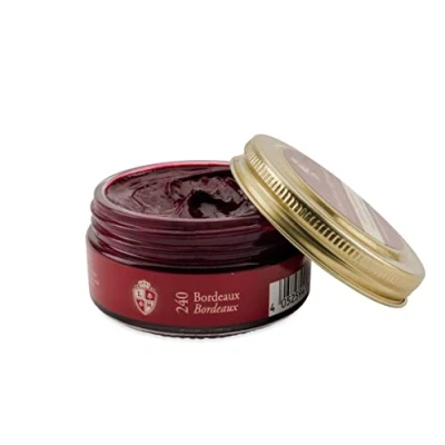 Immagine di Langer &amp; Messmer crema lucido per scarpe in pelle con ingredienti naturali la cura delle di alta qualità adatta a tutte le liscia 50 ml bordeaux