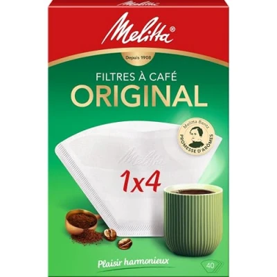 Immagine di Melitta Original Filtri 1 x 4, Confezione da 40, Bianco