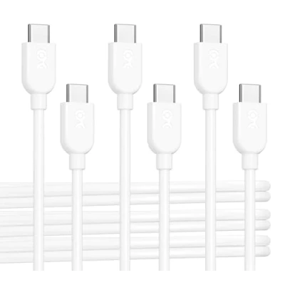 Immagine di Cable Matters Cavo di ricarica USB C in confezione da 3 pezzi 1,8m con Power Delivery 60 W (cavo a C) bianco, compatibile iPhone 15/15 Pro/15 Plus, iPad Pro, Samsung Galaxy S23