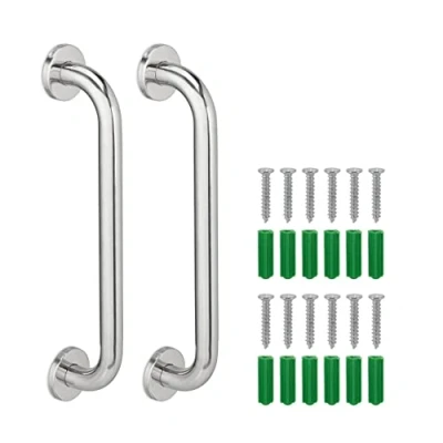 Immagine di Relaxdays Maniglione per Il Bagno, Set da 2, Maniglia Vasca e Doccia Ausilio Anziani Disabili Fino 200 kg, Argento, 6 x 40 8 cm
