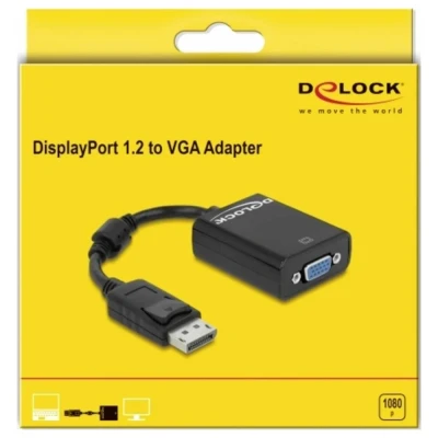 Immagine di Delock Adapter DisplayPort 1.2 maschio&gt; VGA femmina nero