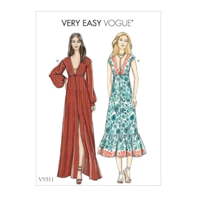 Immagine di Vogue Pattern Set da cucito in carta, tinta unita, misura: S/M