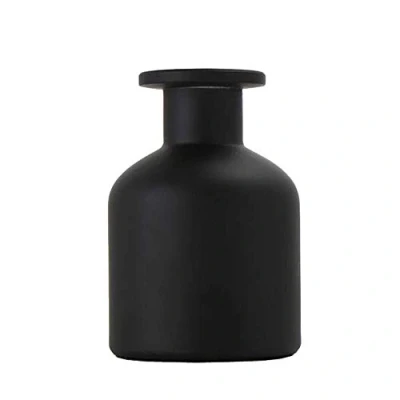 Immagine di Diffusore di vetro vuoto riutilizzabile da 150 ml/5 oz Vaso per aromaterapia Contenitore oli essenziali Accessori profumi fai te Sostituzione canna Nero
