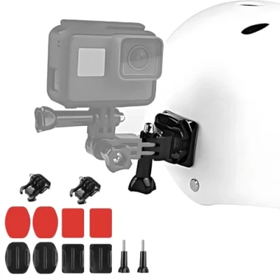 Immagine di 12 Sets Supporto Attacchi Adesivo Curvo e Piatto,Base di Montaggio per Action Cam,Adesivo Mounts Kit Casco,per GoPro Hero Session/4/3/3+/2 Altre Cam(Nero)