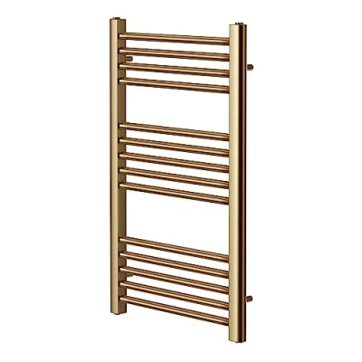 Immagine di Greened House Radiatore scaldasalviette in ottone spazzolato, 500 mm di larghezza x 800 altezza, piatto