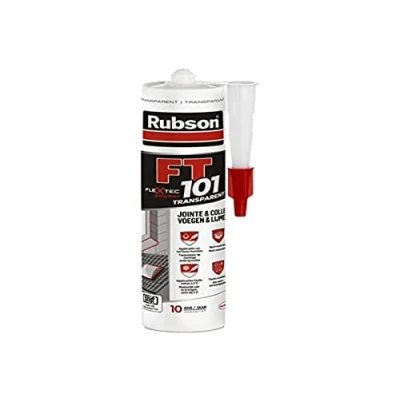 Immagine di Rubson 1698339 FT101 Traslucido, Sigillante Polimero Multi Materiale, per tutti i tipi di guarnizioni, Riparazione Crepe, Incollaggi, Interni ed esterni, Cartuccia 280ml, 0.28