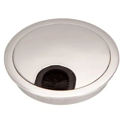 Immagine di SO TECH Passacavo in metallo Ø 90 mm cromato lucido con guarnizione antipolvere