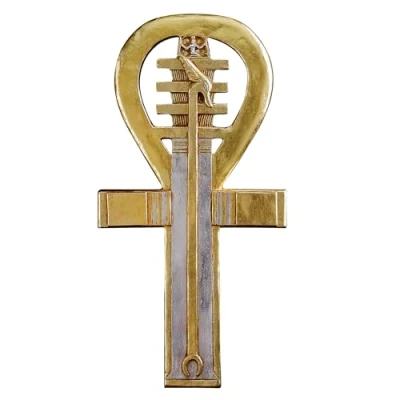 Immagine di Design Toscano NE68265 Scultura da Parete L&#039;Antico Ankh, Simbolo Egizio della Vita, Multicolore, 5x28x58.5 cm