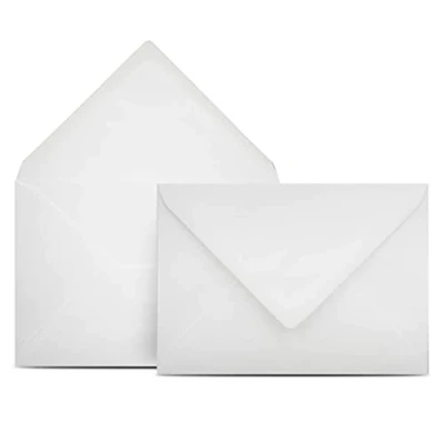 Immagine di Colours 4 you 50 buste per lettere, formato DIN C6, 11,4 x 16,2 cm, con chiusura a linguetta umido, 100 g/m², colore: bianco
