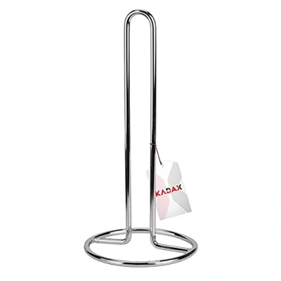 Immagine di KADAX Portarotolo da Cucina in Acciaio Inox per Carta Assorbente, Porta Rotolo Tavolo con Design Moderno, Accessorio (Argento Elegante)