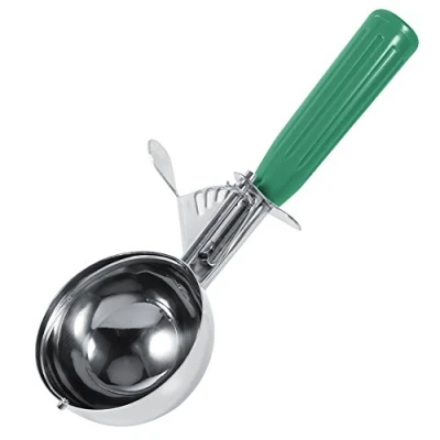 Immagine di Disher, impugnature antiscivolo Trigger Food Scoop, Ice Cream Porzion Control 9 diversi colori manico e dimensioni, acciaio inossidabile per Gelato(6.5CM)
